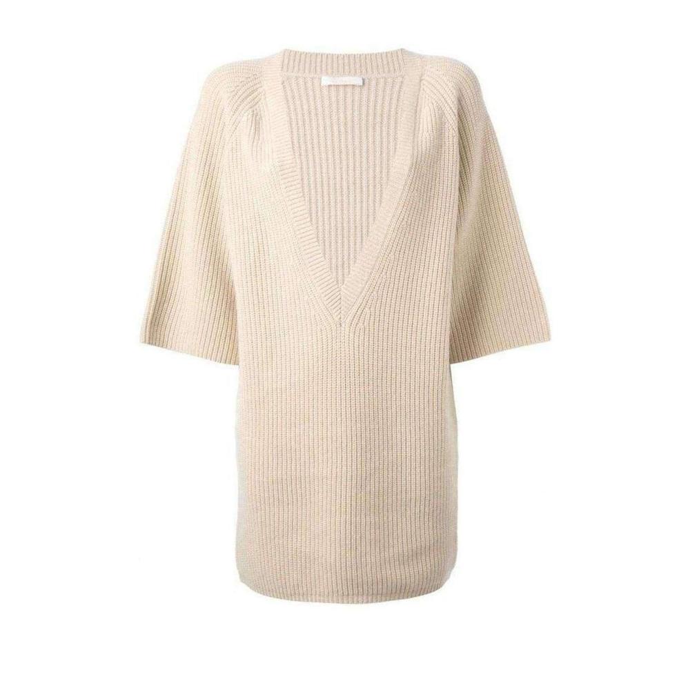 Chloe - Beige Cashmere Knit Sweater - S